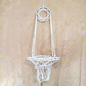 Vintage Shell Macrame Plant Hanger Boho Coastal Nautical Decor